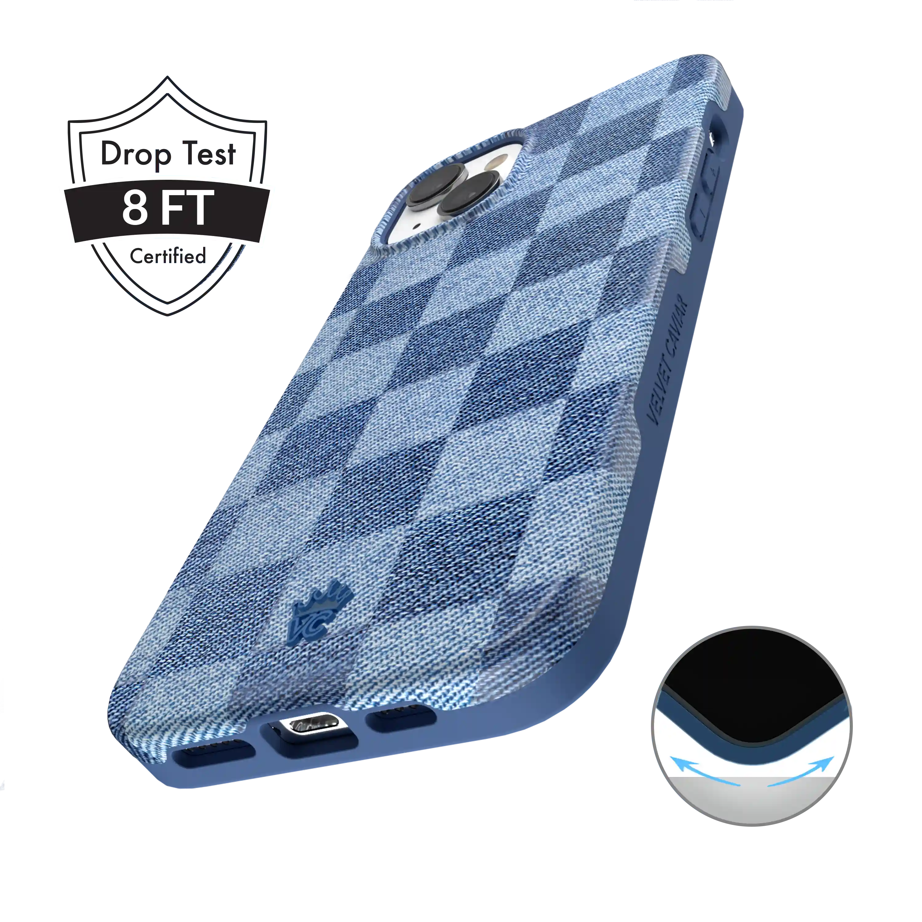 Denim Vibe Checkered iPhone Case