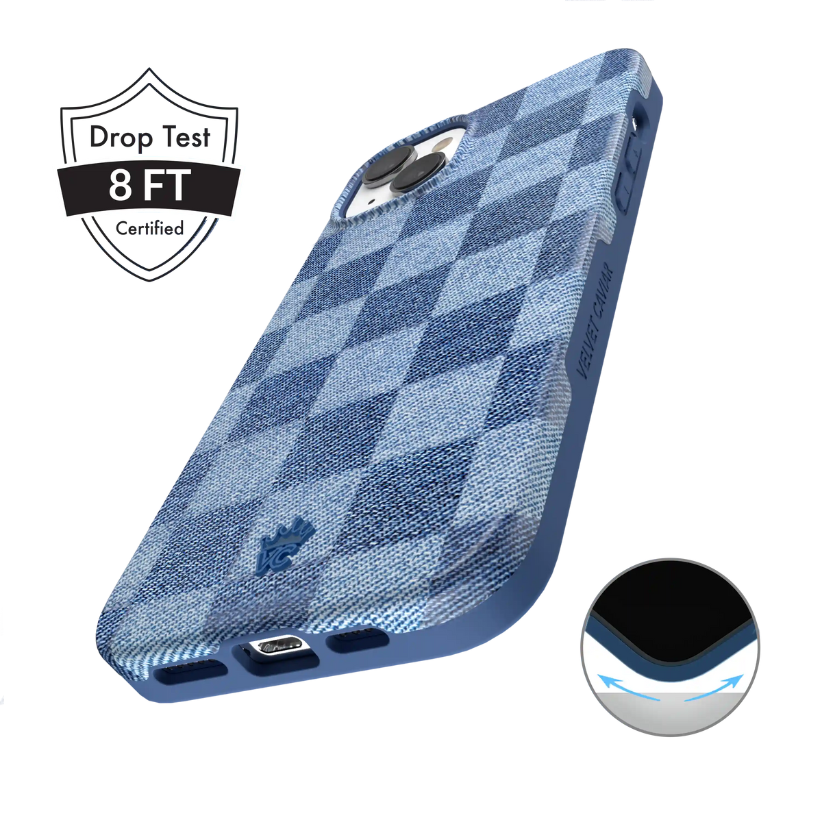Denim Vibe Checkered iPhone Case