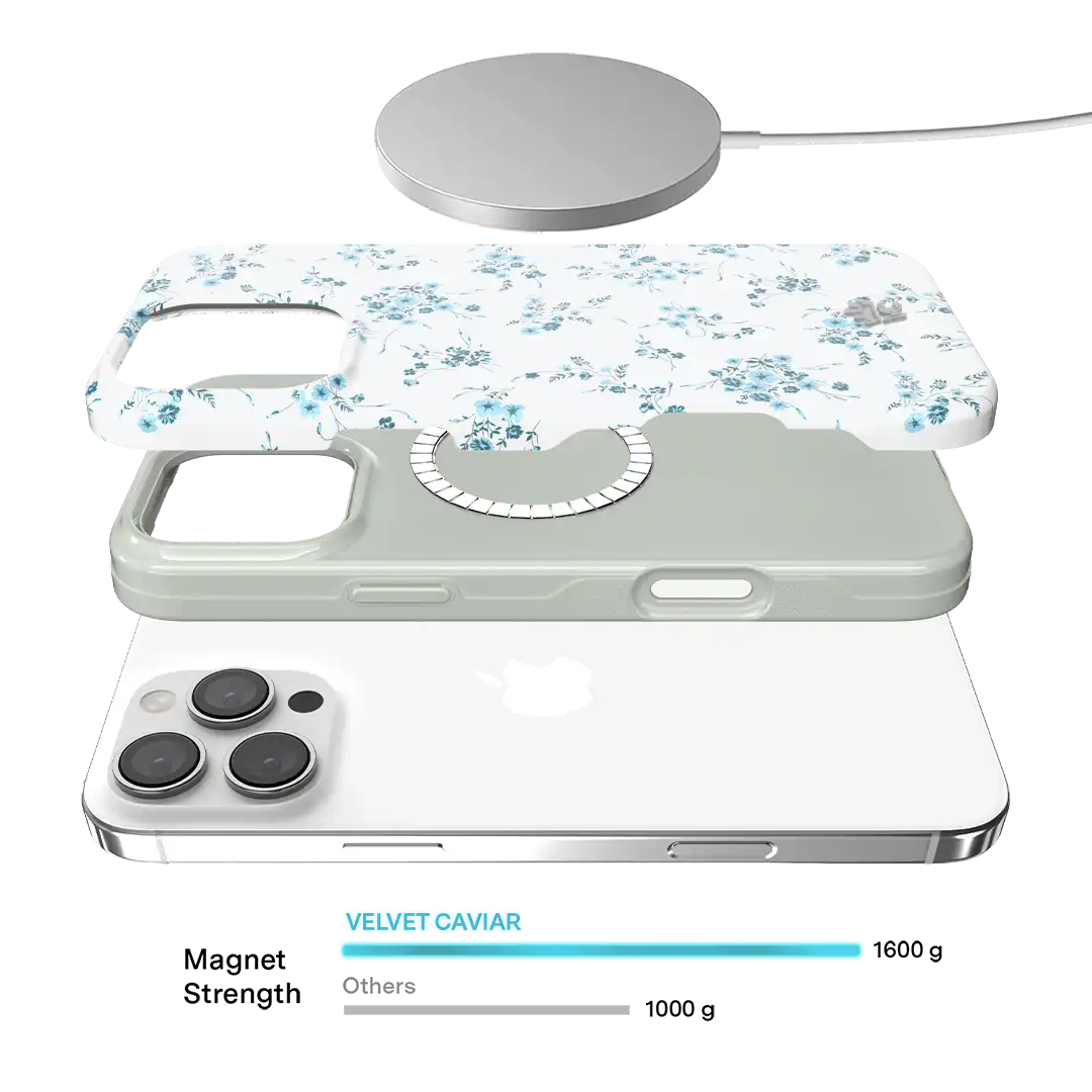 French Blue Floral iPhone Case