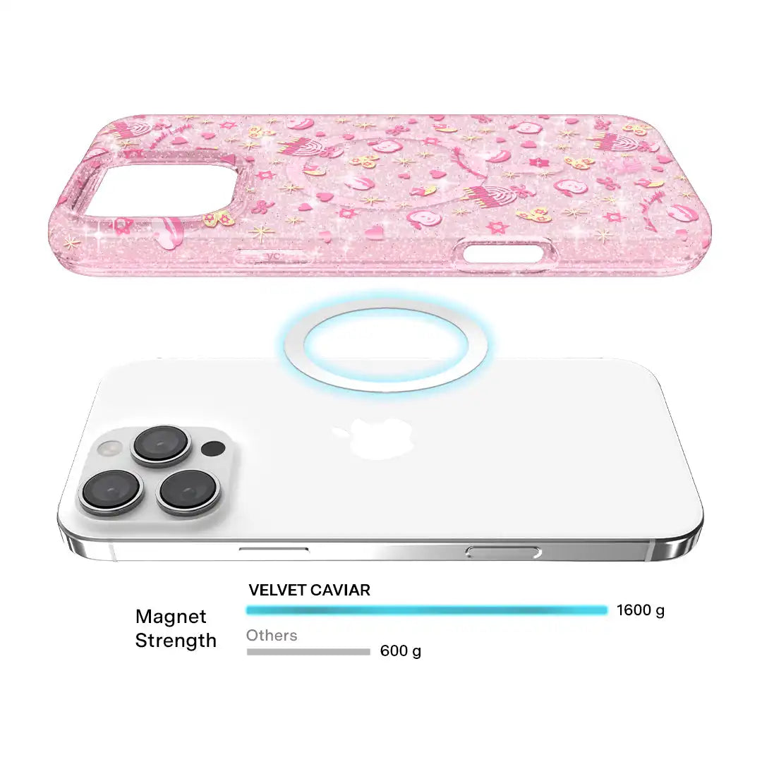 Pink Hanukkah Glitter iPhone Case