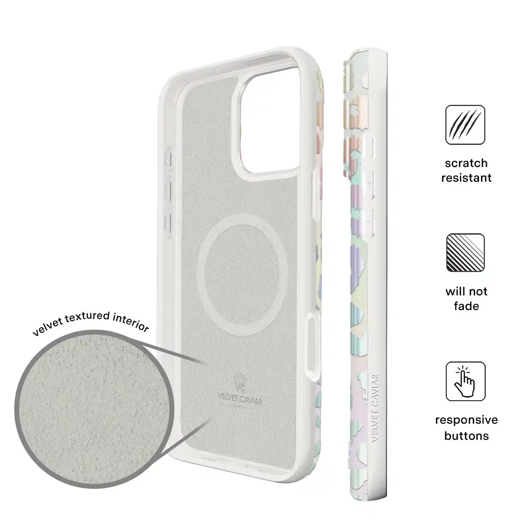 White Opal Leopard iPhone Case