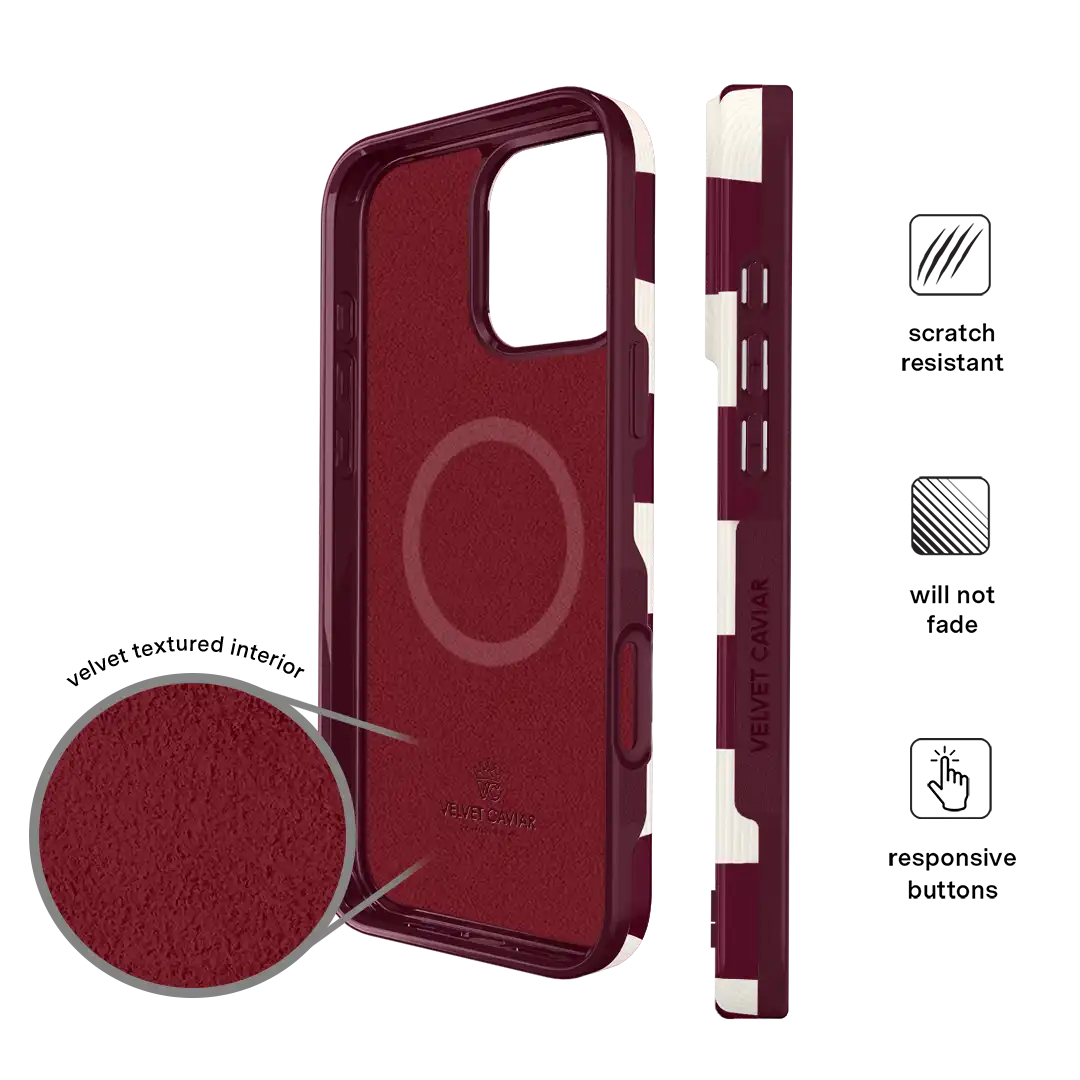 Burgundy Vibe Check iPhone Case