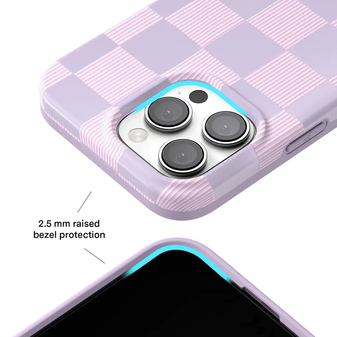 Lilac Vibe Checkered iPhone Case