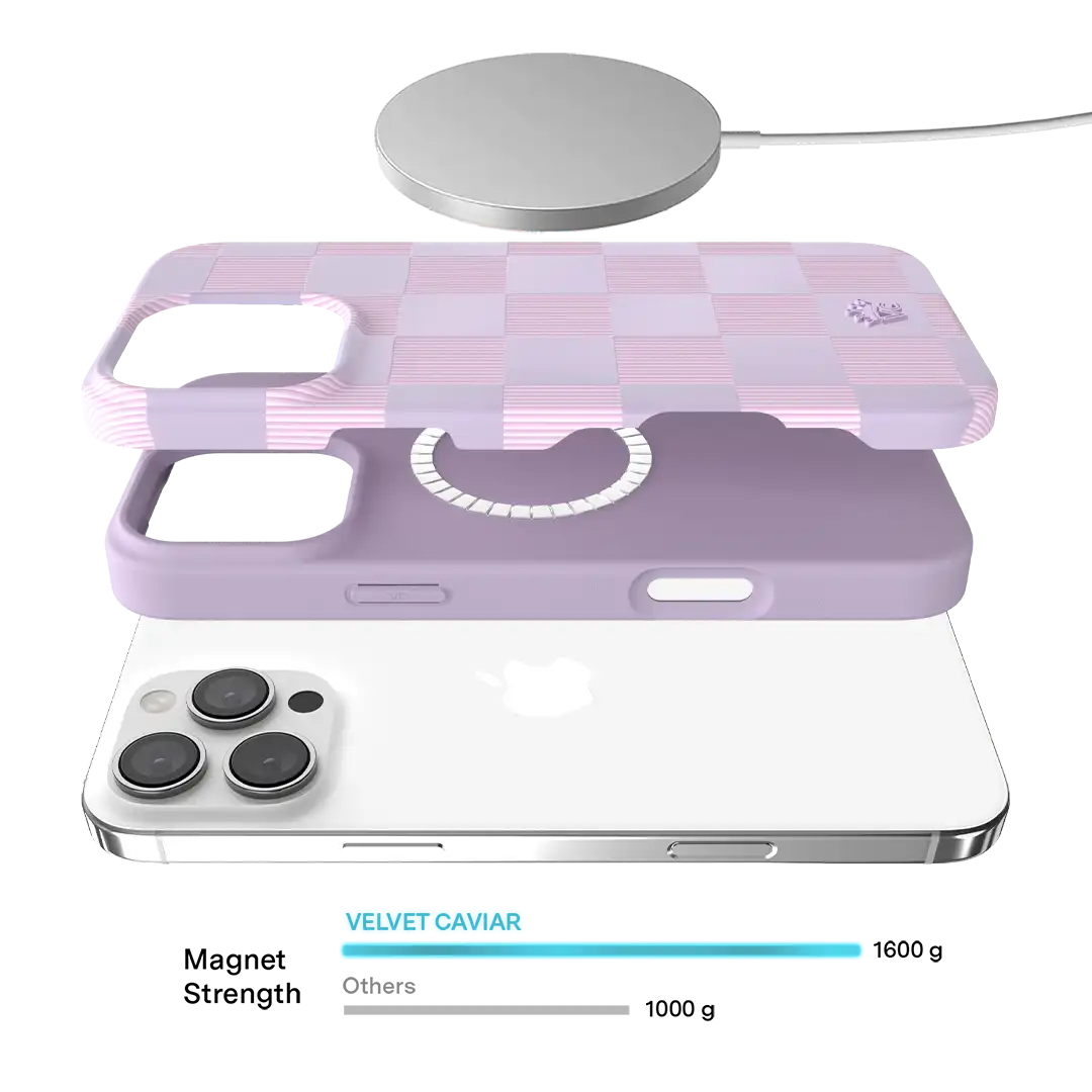 Lilac Vibe Checkered iPhone Case