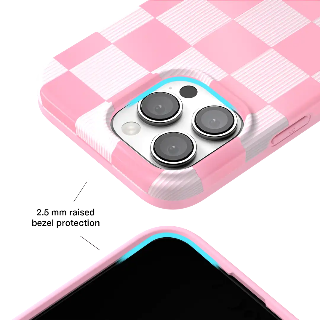 Pink Vibe Checkered iPhone Case