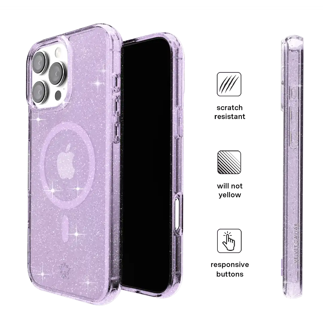 Lilac Stardust Glitter iPhone Case