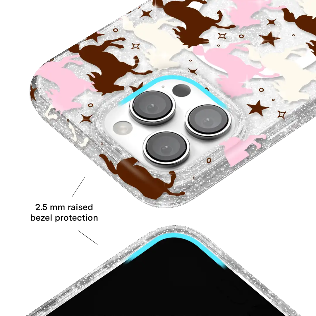 Pink Pony Glitter iPhone Case