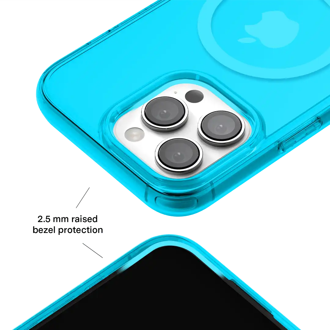 Neon Blue Clear iPhone Case