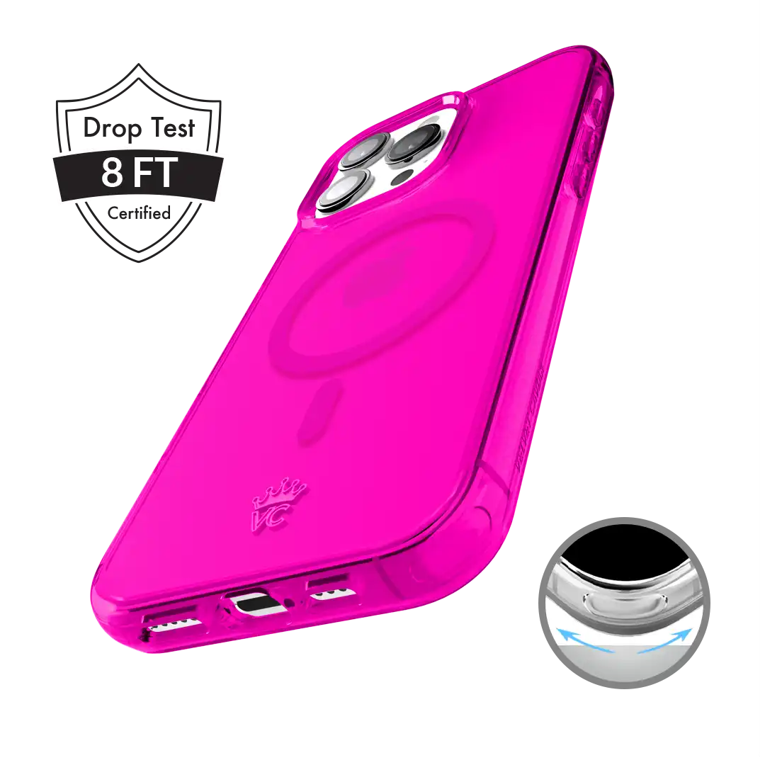 Neon Pink Clear iPhone Case