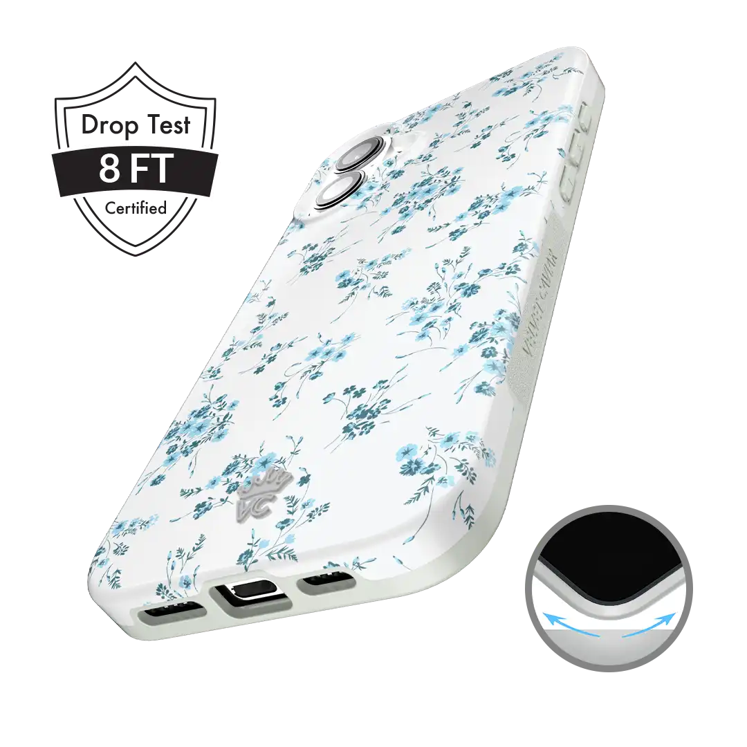 French Blue Floral iPhone Case
