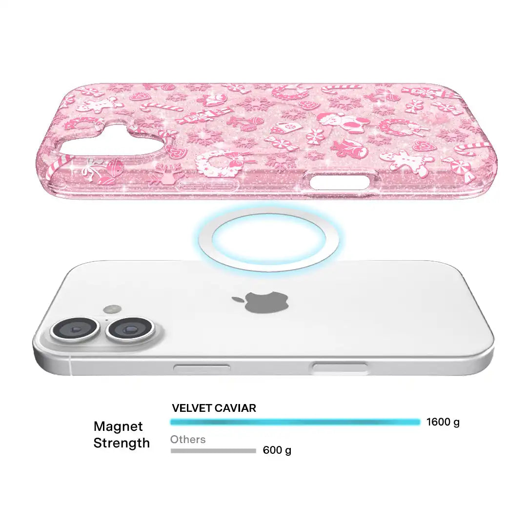 Pink Christmas Glitter iPhone Case