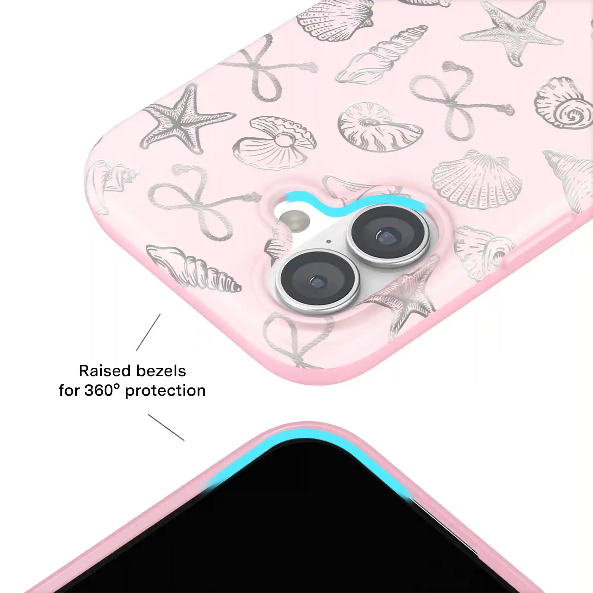Pink Coastal Seashells iPhone Case