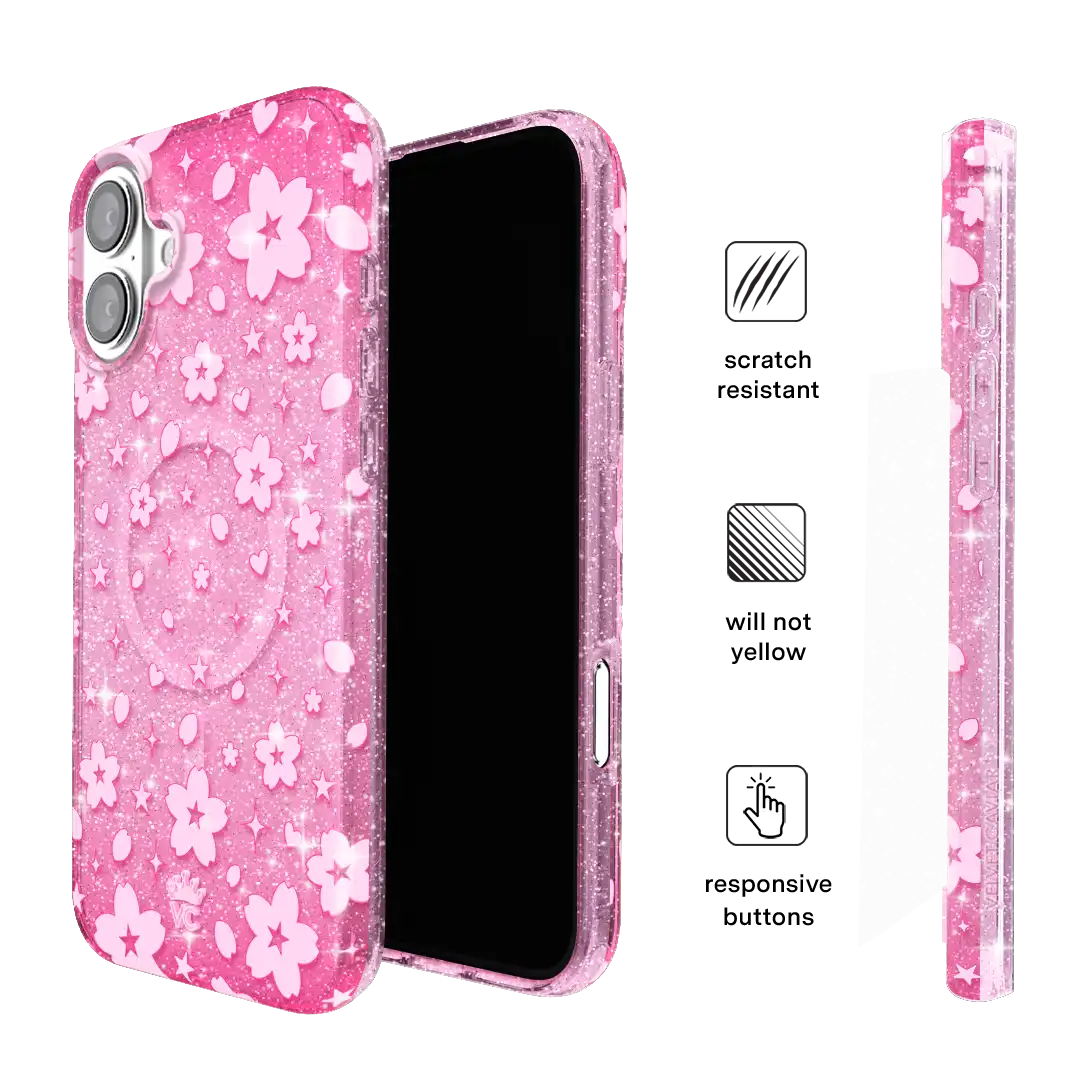 Cherry Blossom Glitter iPhone Case