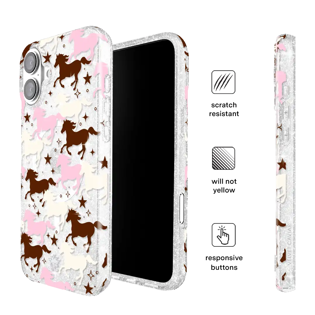 Pink Pony Glitter iPhone Case