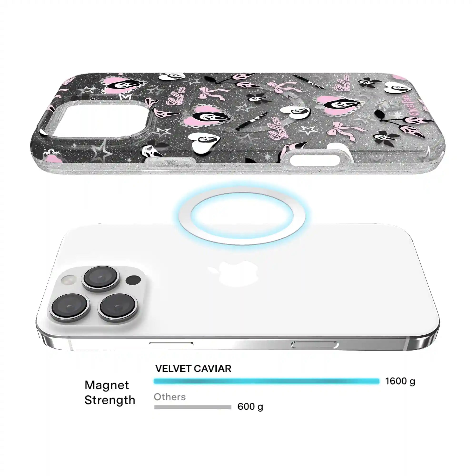 Ghost Face Goth Glitter iPhone Case