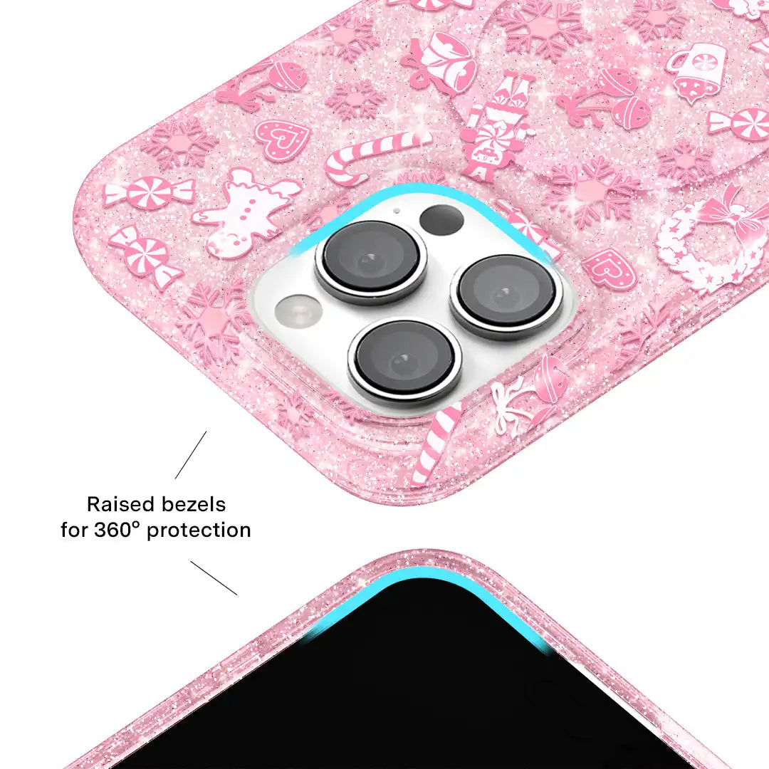 Pink Christmas Glitter iPhone Case