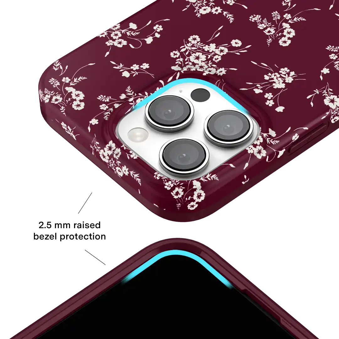 French Burgundy Floral iPhone Case