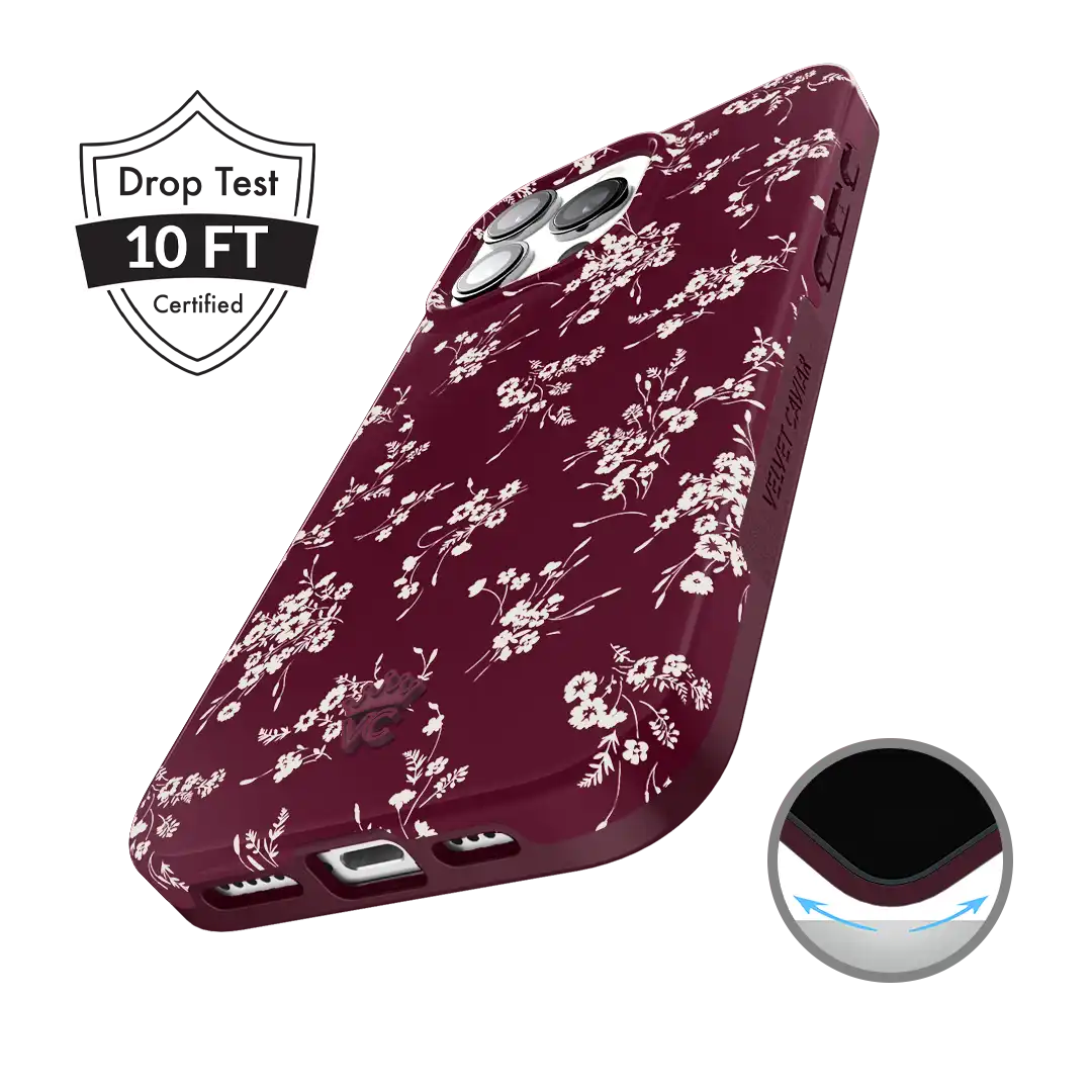 French Burgundy Floral iPhone Case