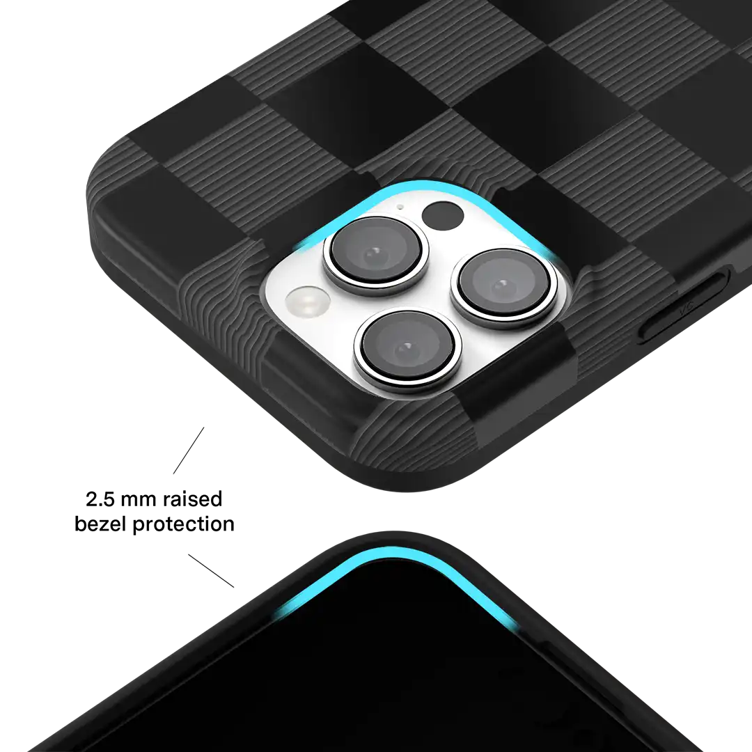 Noir Vibe Checkered iPhone Case