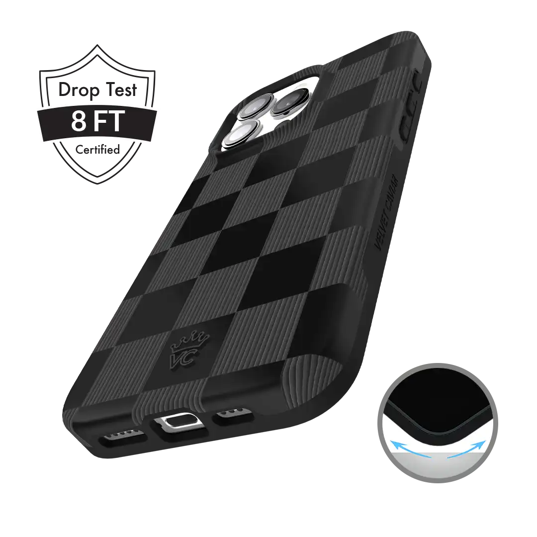 Noir Vibe Checkered iPhone Case