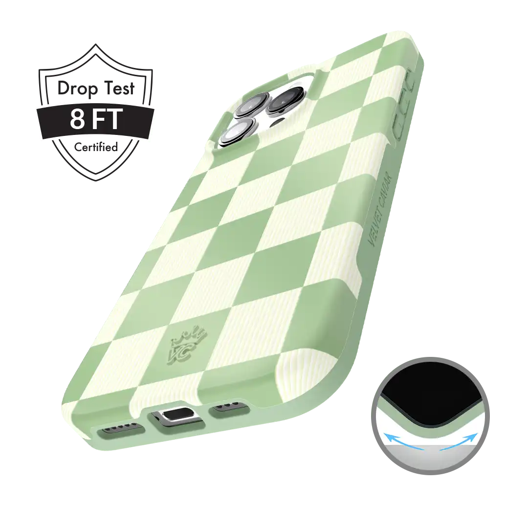 Pistachio Vibe Checkered iPhone Case