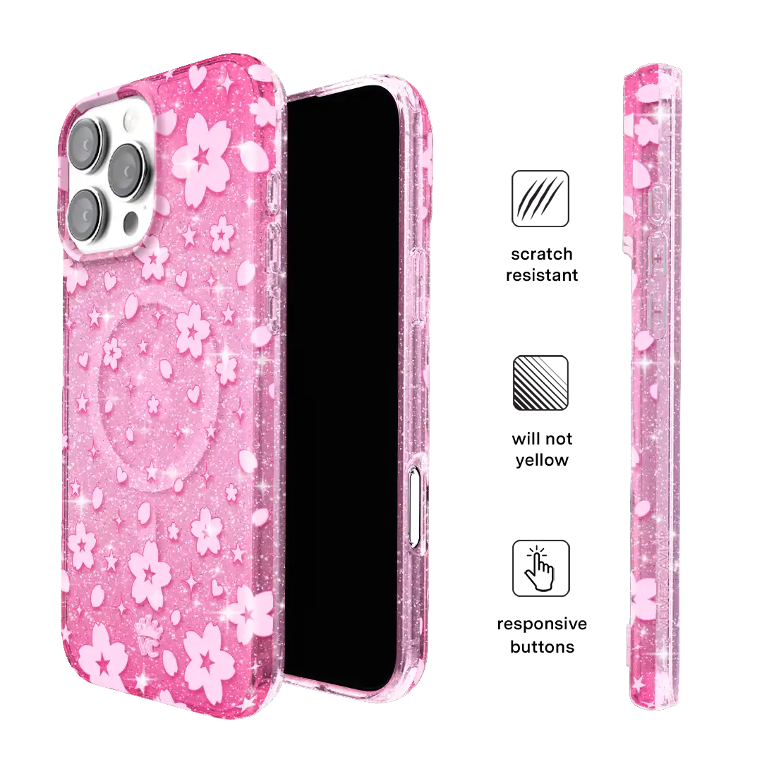 Cherry Blossom Glitter iPhone Case