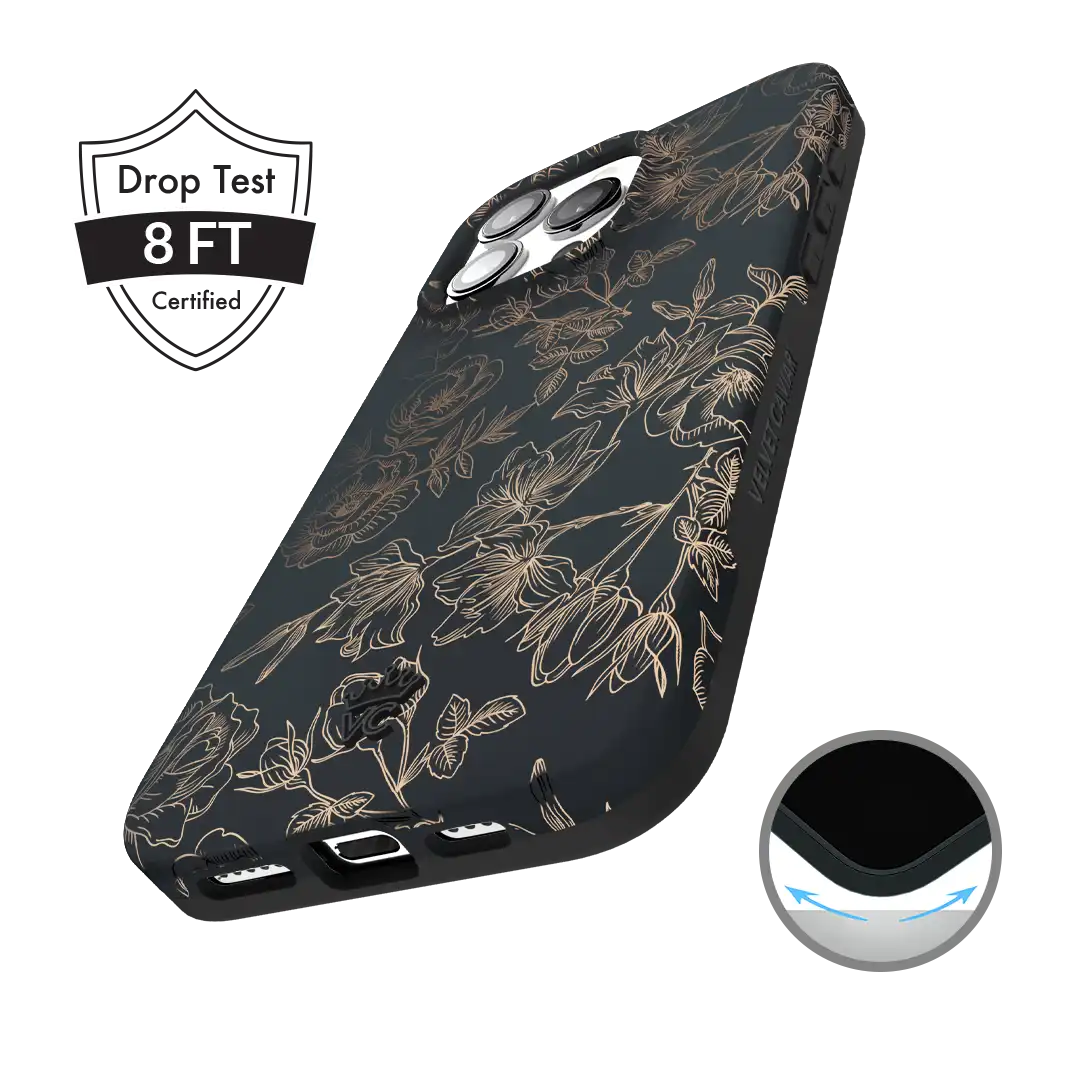 Floral Rose Gold Chrome iPhone Case