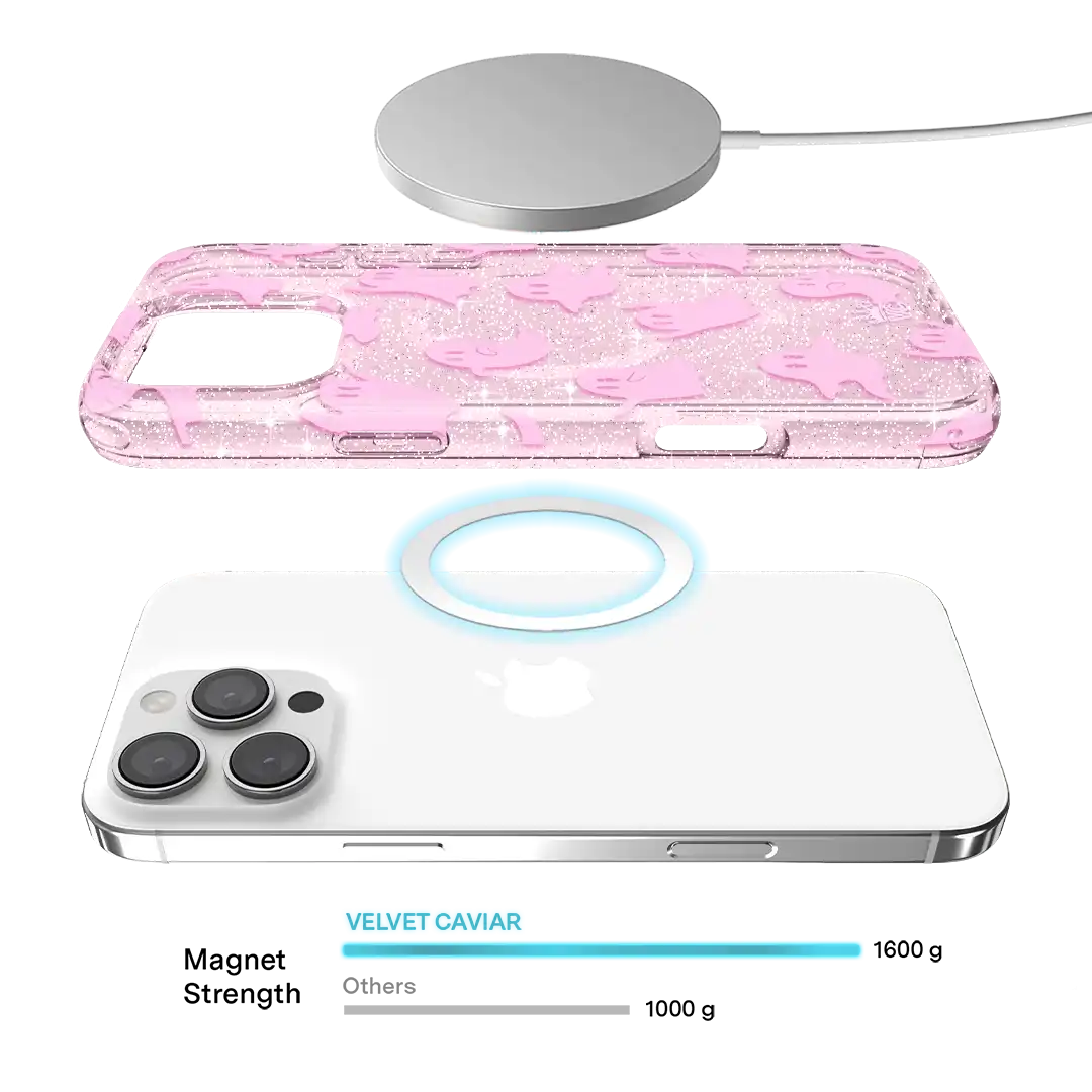 Ghosted Pink Glitter iPhone Case