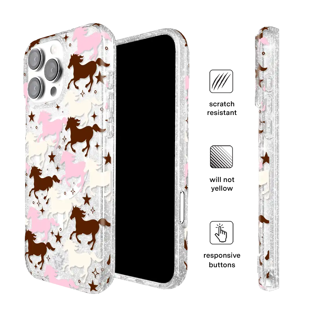 Pink Pony Glitter iPhone Case