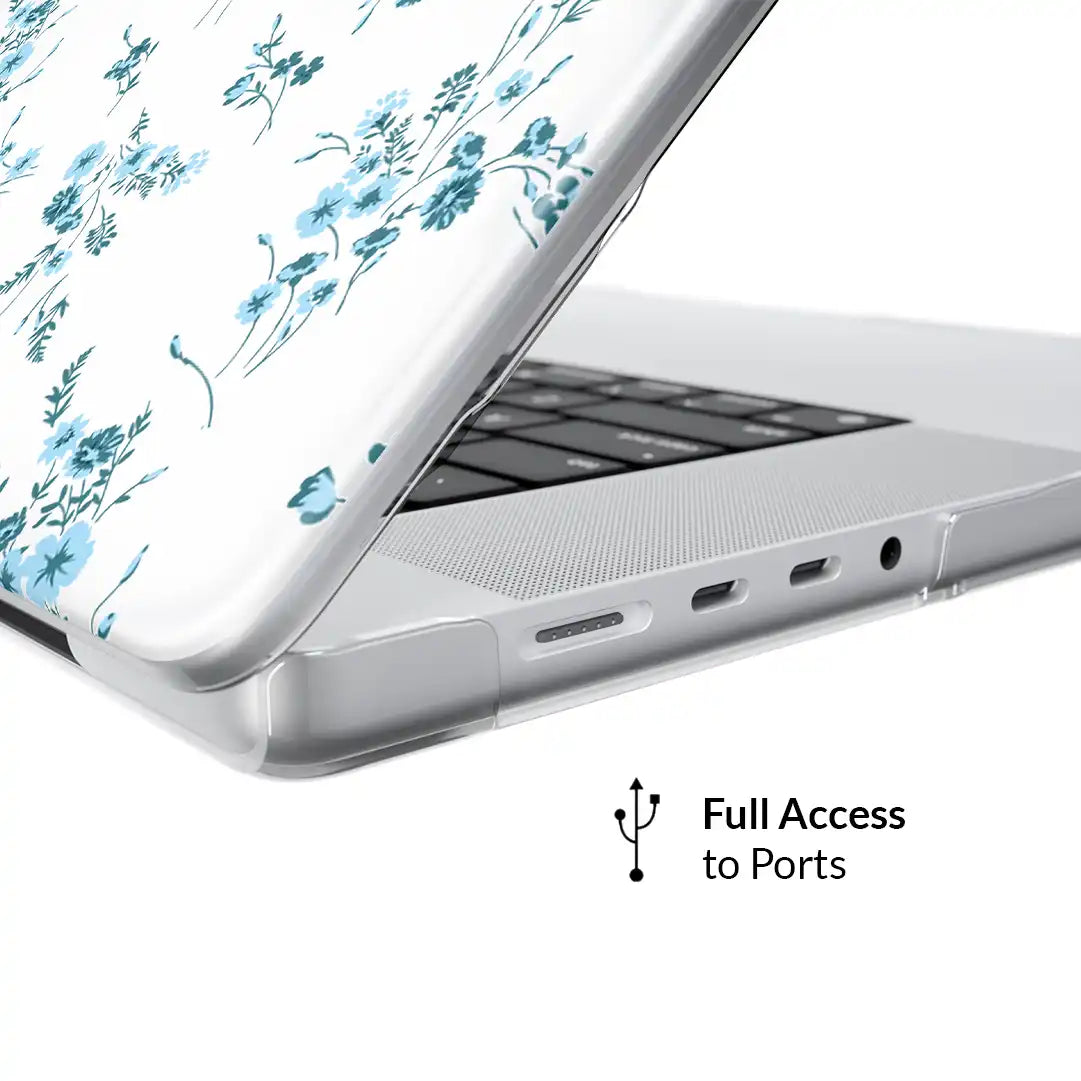 French Blue Floral MacBook Case