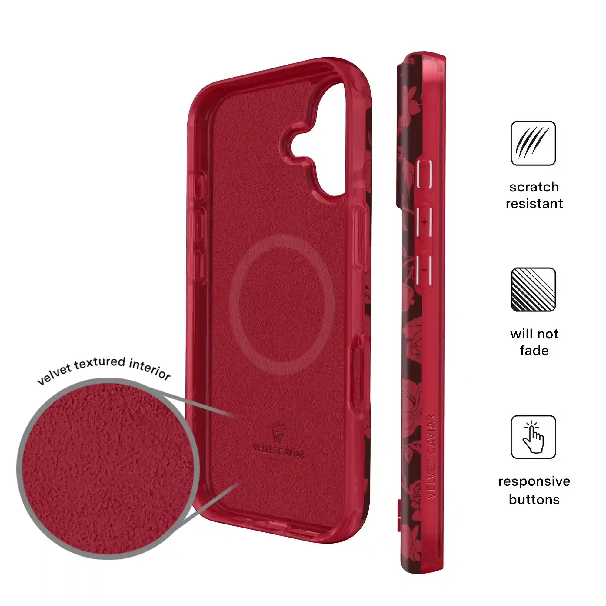 Dark Cherry Floral iPhone Case
