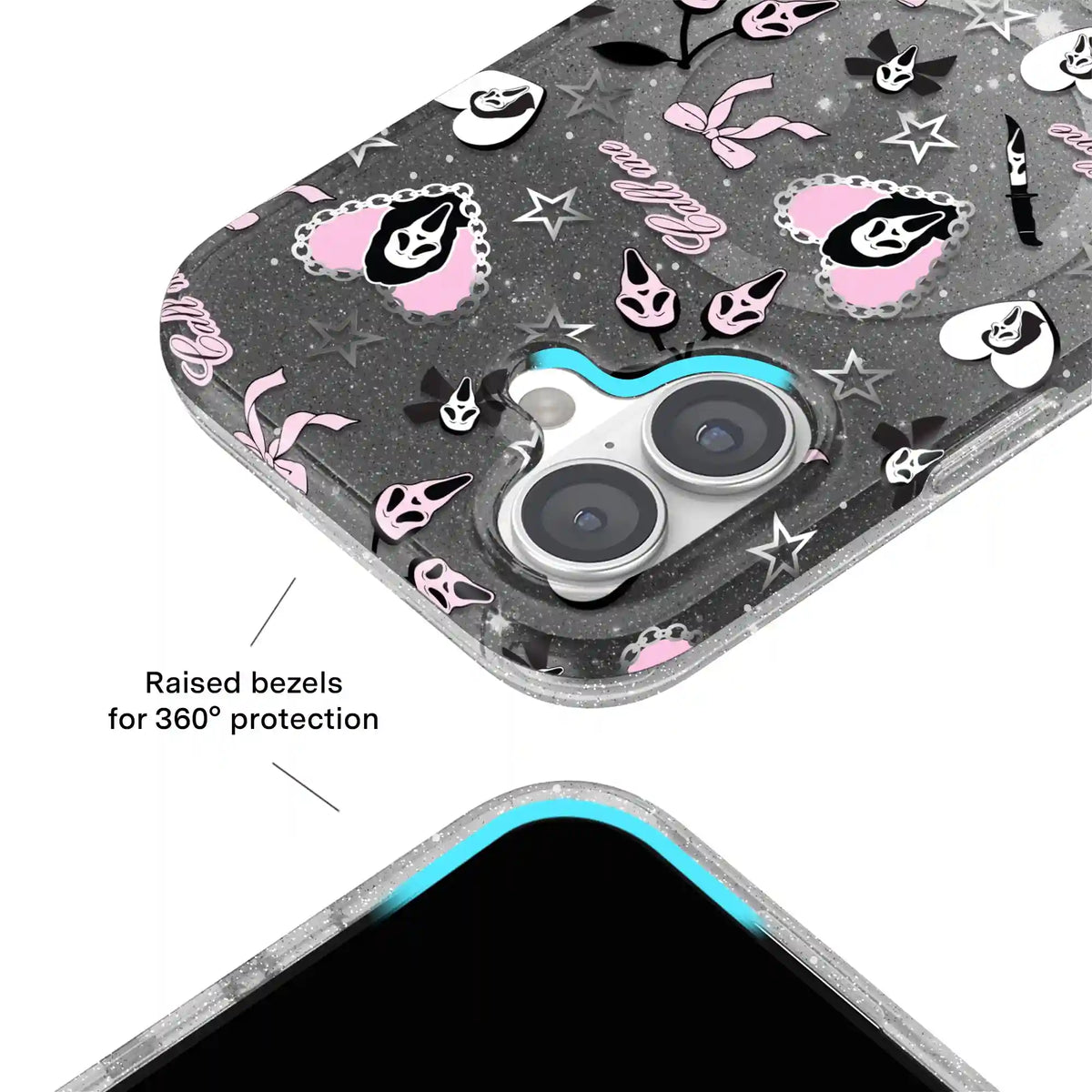 Ghost Face Goth Glitter iPhone Case