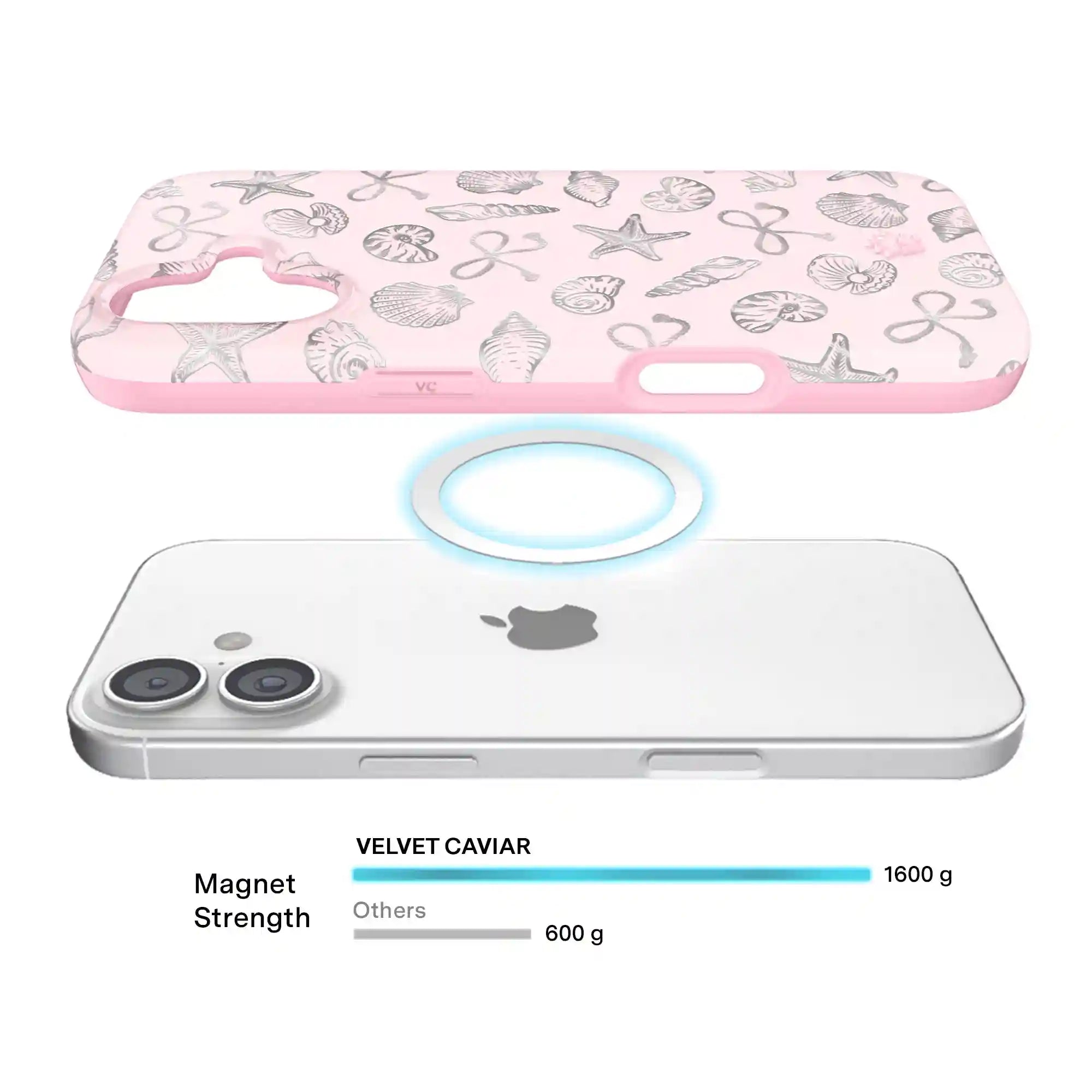 Pink Coastal Seashells iPhone Case