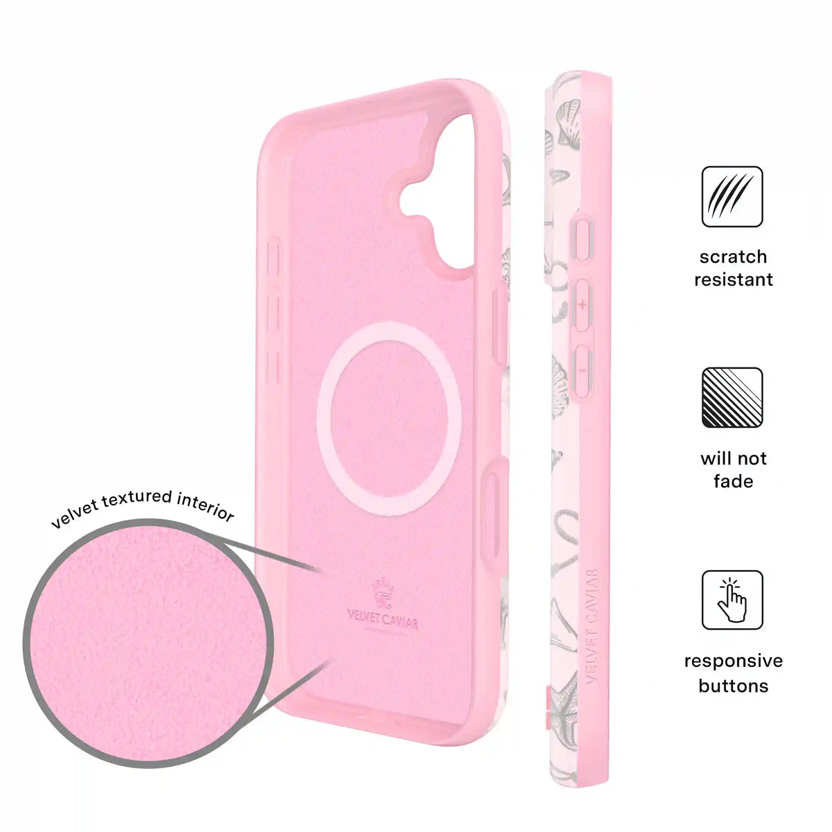 Pink Coastal Seashells iPhone Case
