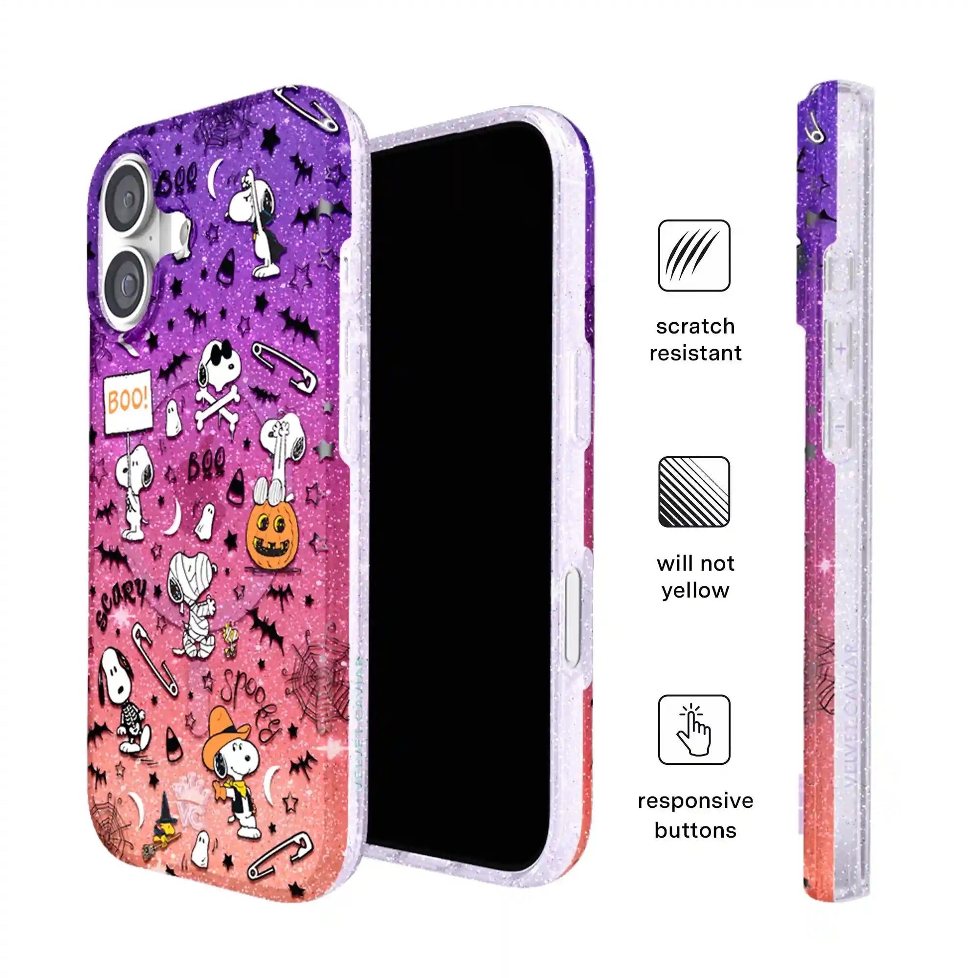 Snoopy Spooky Glitter iPhone Case