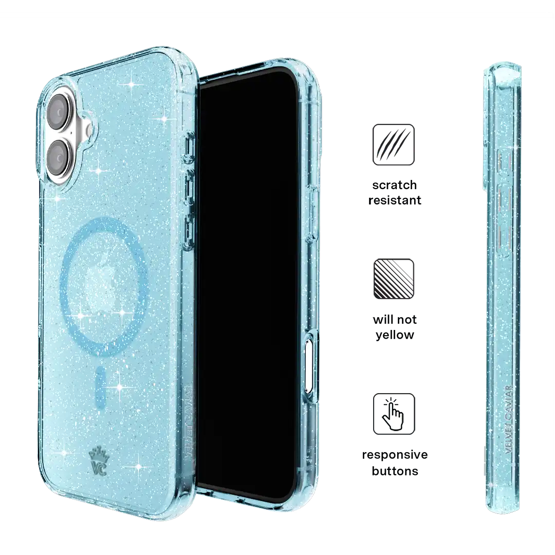 Blue Stardust Glitter iPhone Case