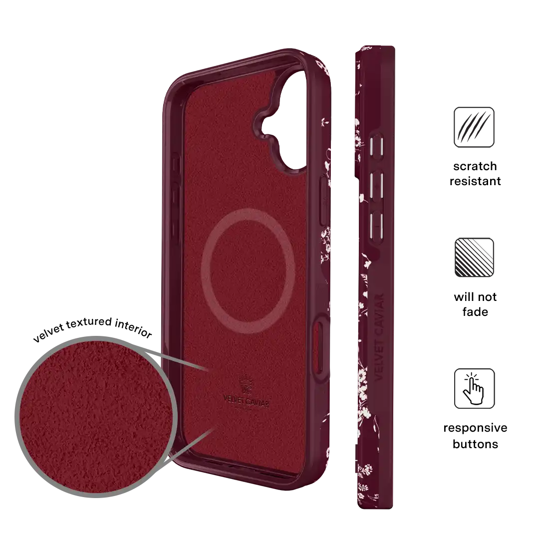 French Burgundy Floral iPhone Case