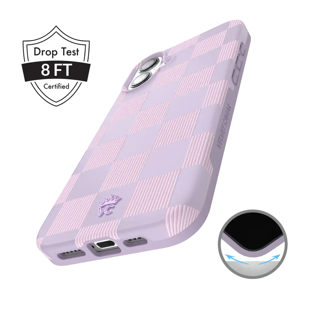 Lilac Vibe Checkered iPhone Case