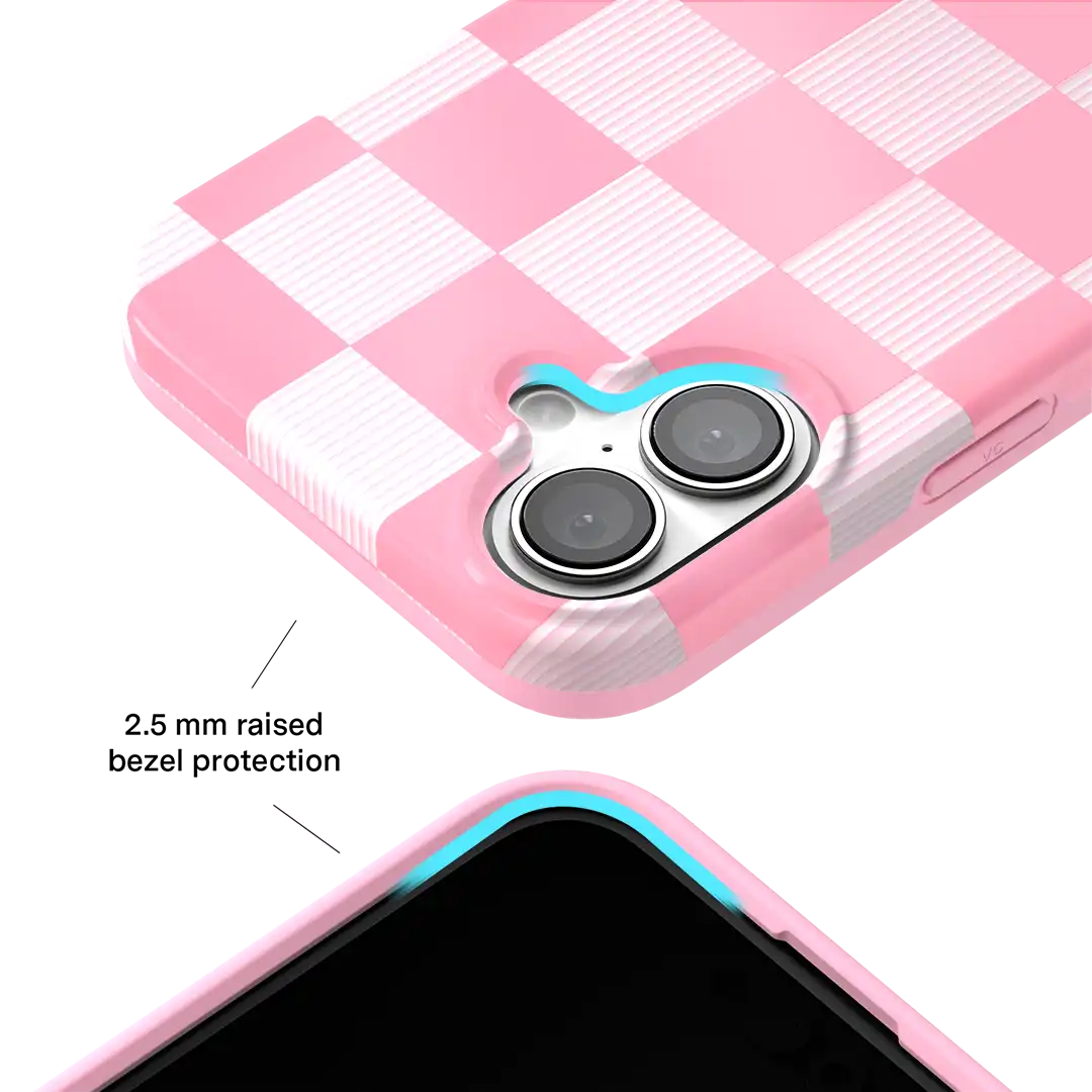 Pink Vibe Checkered iPhone Case