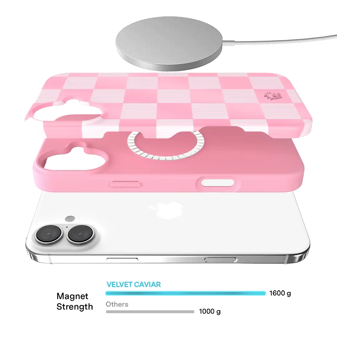 Pink Vibe Checkered iPhone Case