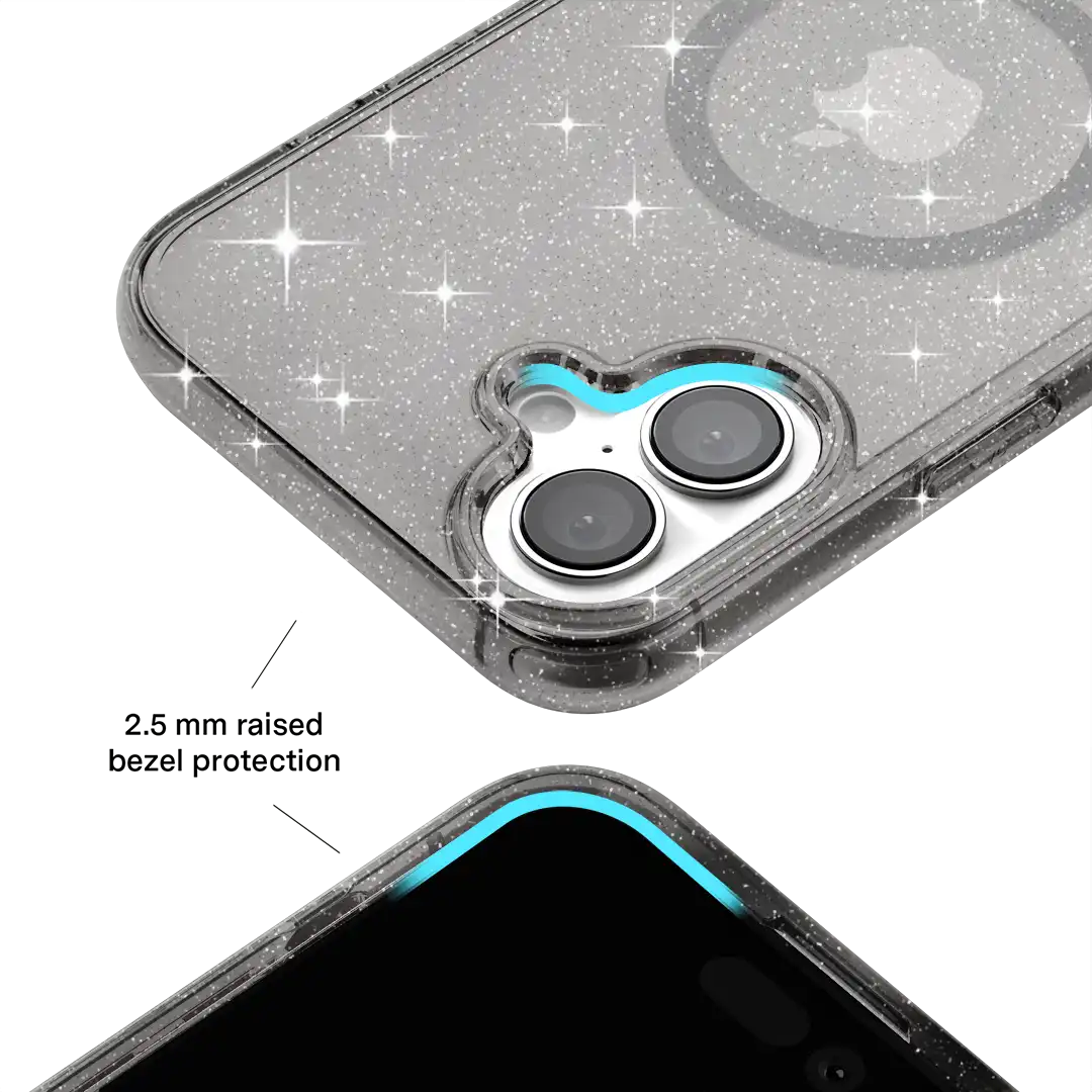 Grey Stardust Glitter iPhone Case