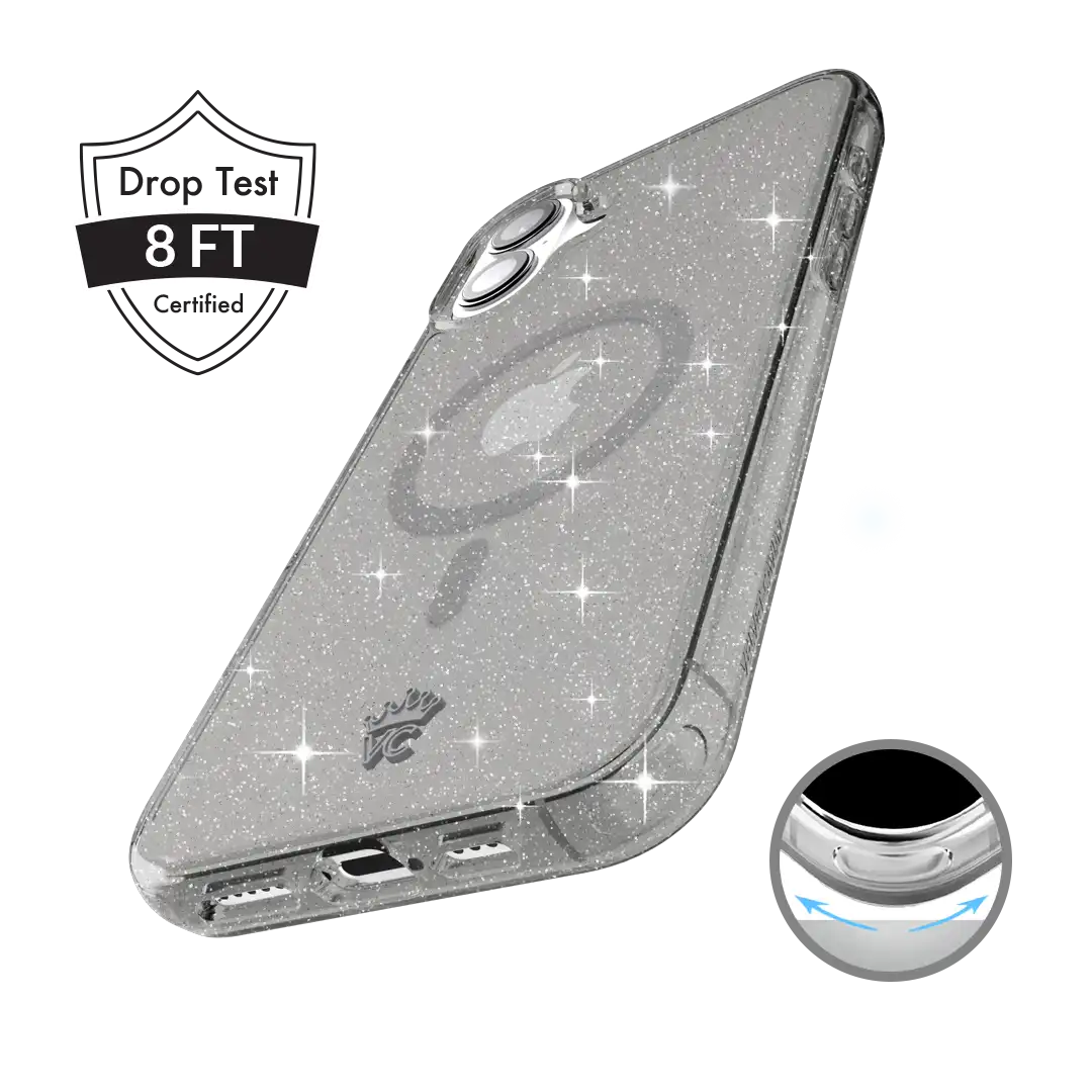 Grey Stardust Glitter iPhone Case
