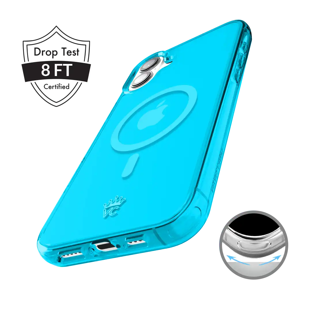 Neon Blue Clear iPhone Case