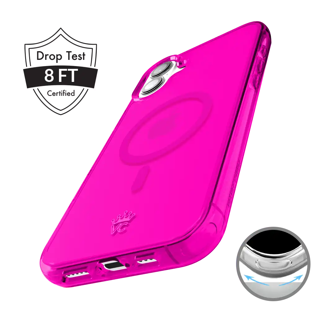 Neon Pink Clear iPhone Case