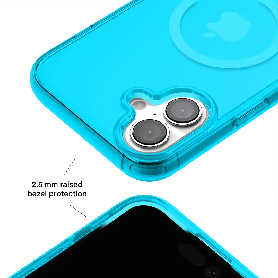 Neon Blue Clear iPhone Case