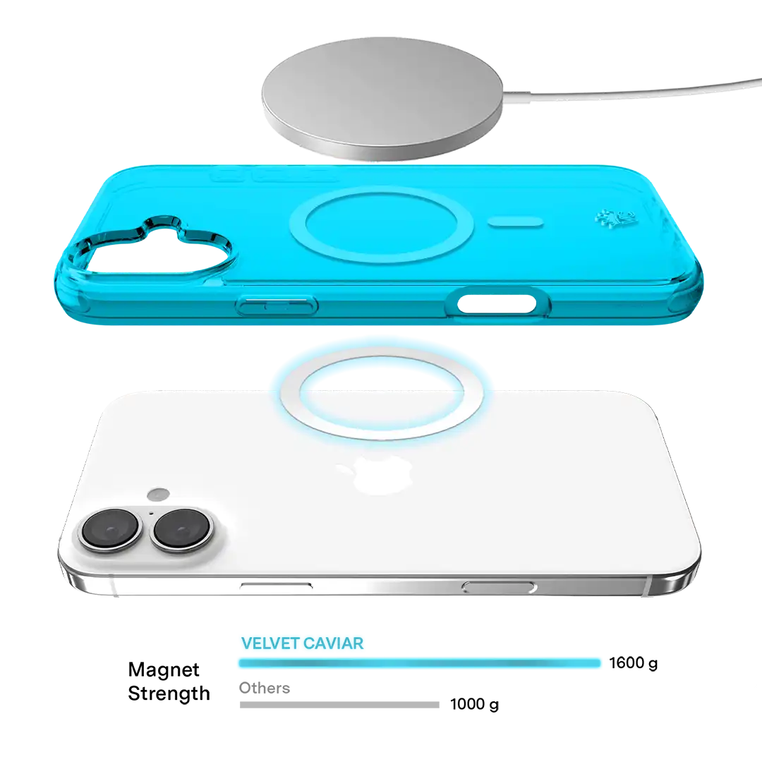 Neon Blue Clear iPhone Case