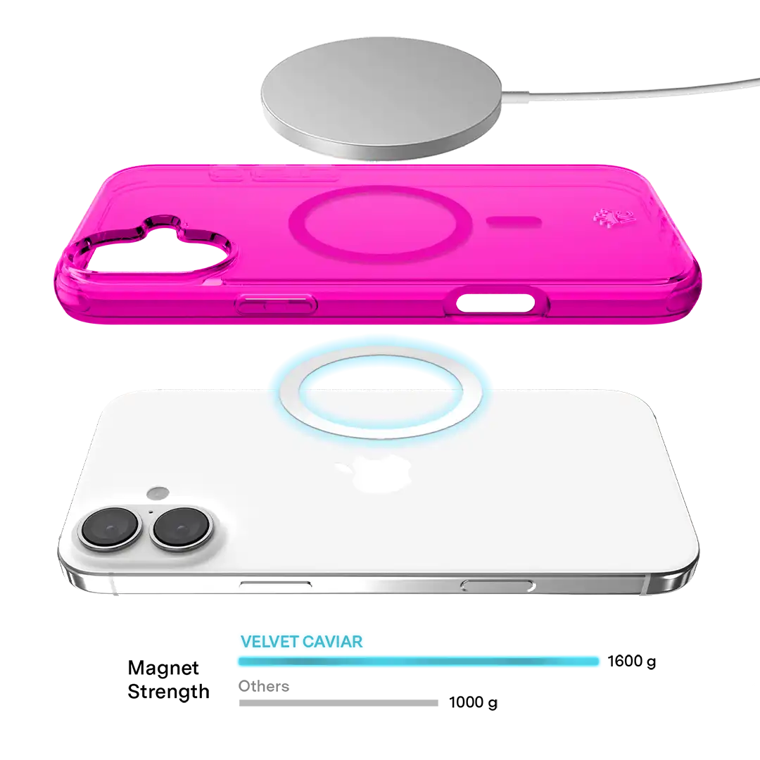 Neon Pink Clear iPhone Case