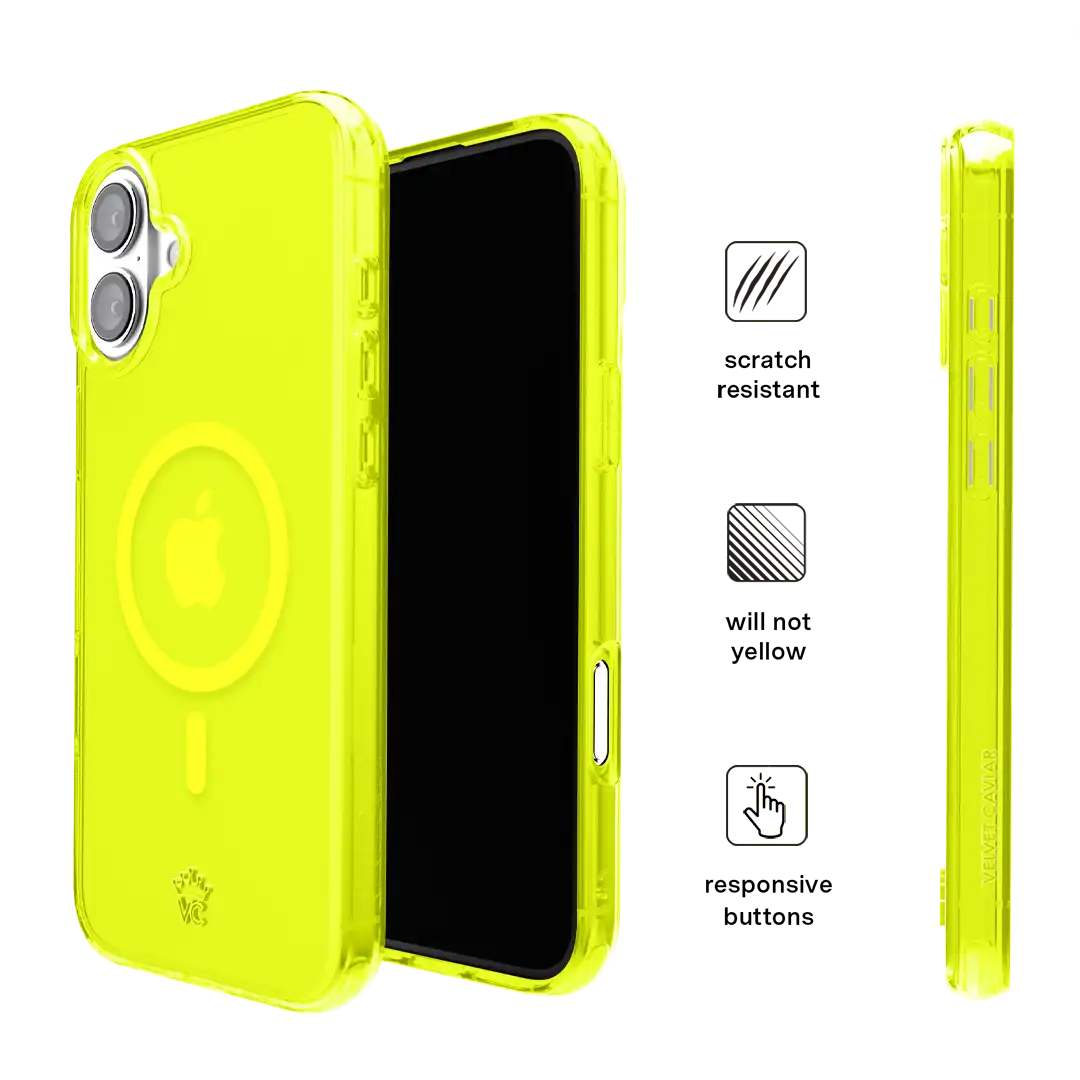 Neon Yellow Clear iPhone Case