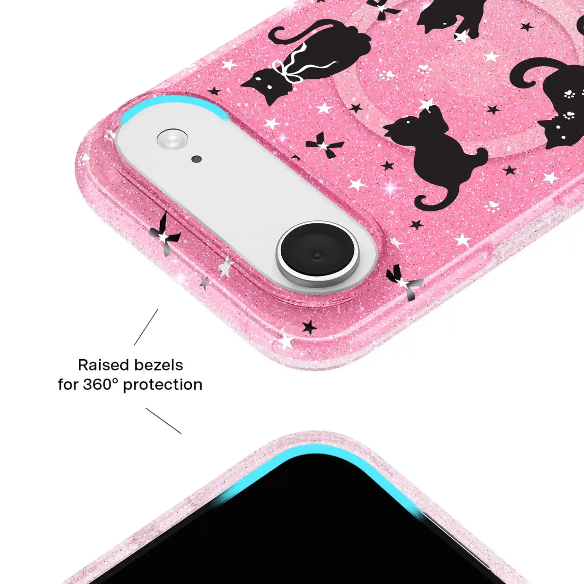 Lucky Kittens Glitter iPhone Case
