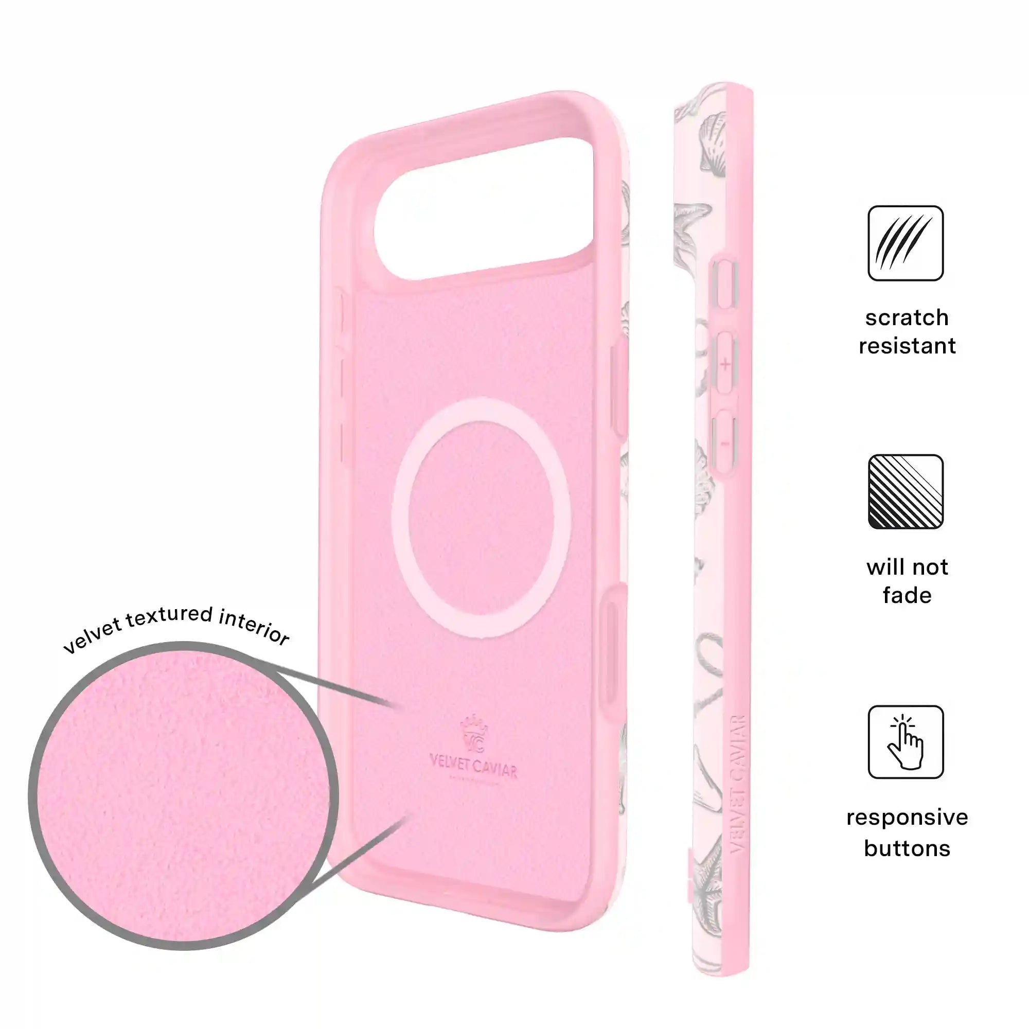 Pink Coastal Seashells iPhone Case